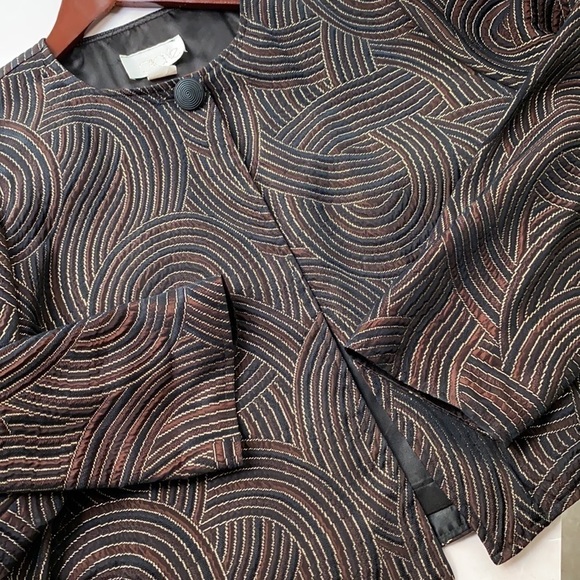 Vintage Cache Metallic Cropped Formal Jacket Sz L - Picture 2 of 10